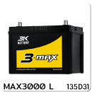 แบตเตอรี่รถยนต์ 3K สามเค ราคา รถ เก๋ง ตู้ กระบะ บรรทุก max3000 l 12 โวลท์ 100 แอมป์ 850 CCA