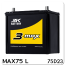 แบตเตอรี่รถยนต์ 3K สามเค ราคา รถ เก๋ง ตู้ กระบะ บรรทุก max75 l 12 โวลท์ 65 แอมป์ 520 CCA