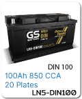 แบตเตอรี่รถยนต์ gs ราคา รถ เก๋ง ตู้ กระบะ บรรทุก ln5-din100 12 โวลท์ 100 แอมป์ 850 CCA