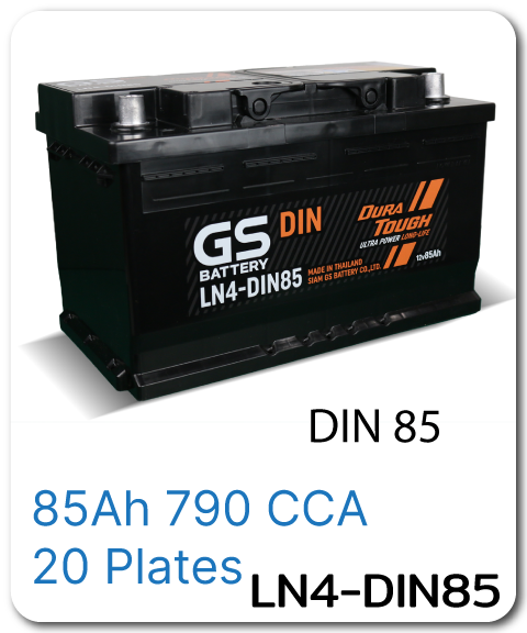 แบตเตอรี่ รถยนต์ เปลี่ยน แบต นอกสถานที่ gs ln4-din85 12 Volts โวลท์ 85 Amp แอมป์