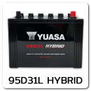 แบตเตอรี่รถยนต์ yuasa ยัวซ่า ราคา รถ เก๋ง ตู้ กระบะ บรรทุก 95d31l hybrid 12 โวลท์ 85 แอมป์  CCA