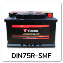 แบตเตอรี่รถยนต์ yuasa ยัวซ่า ราคา รถ เก๋ง ตู้ กระบะ บรรทุก din75r-smf 12 โวลท์ 70 แอมป์  CCA